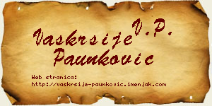 Vaskrsije Paunković vizit kartica
